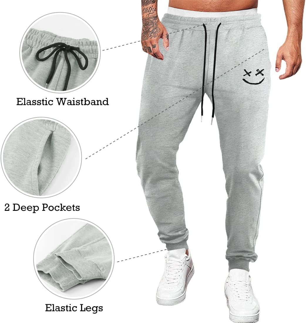 Mens Sweatpants Lightweight Slim Fit Drawstring Waist with Pockets Joggers for Men Workout, Running, Gym