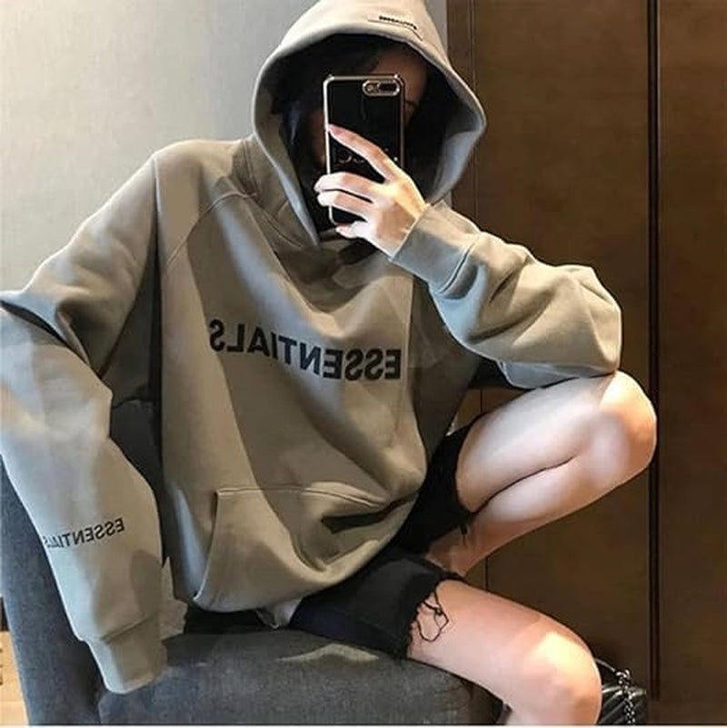 Fashion Oversized Pullover Loose Unisex Cotton Stylish Solid Color Sweatshirt Hip Hop Graphic Hoodie for Men Women